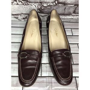 Cole Haan Collection Maroon Leather Closed Kitten Heels Women’s Sz 7.5B US/38EU